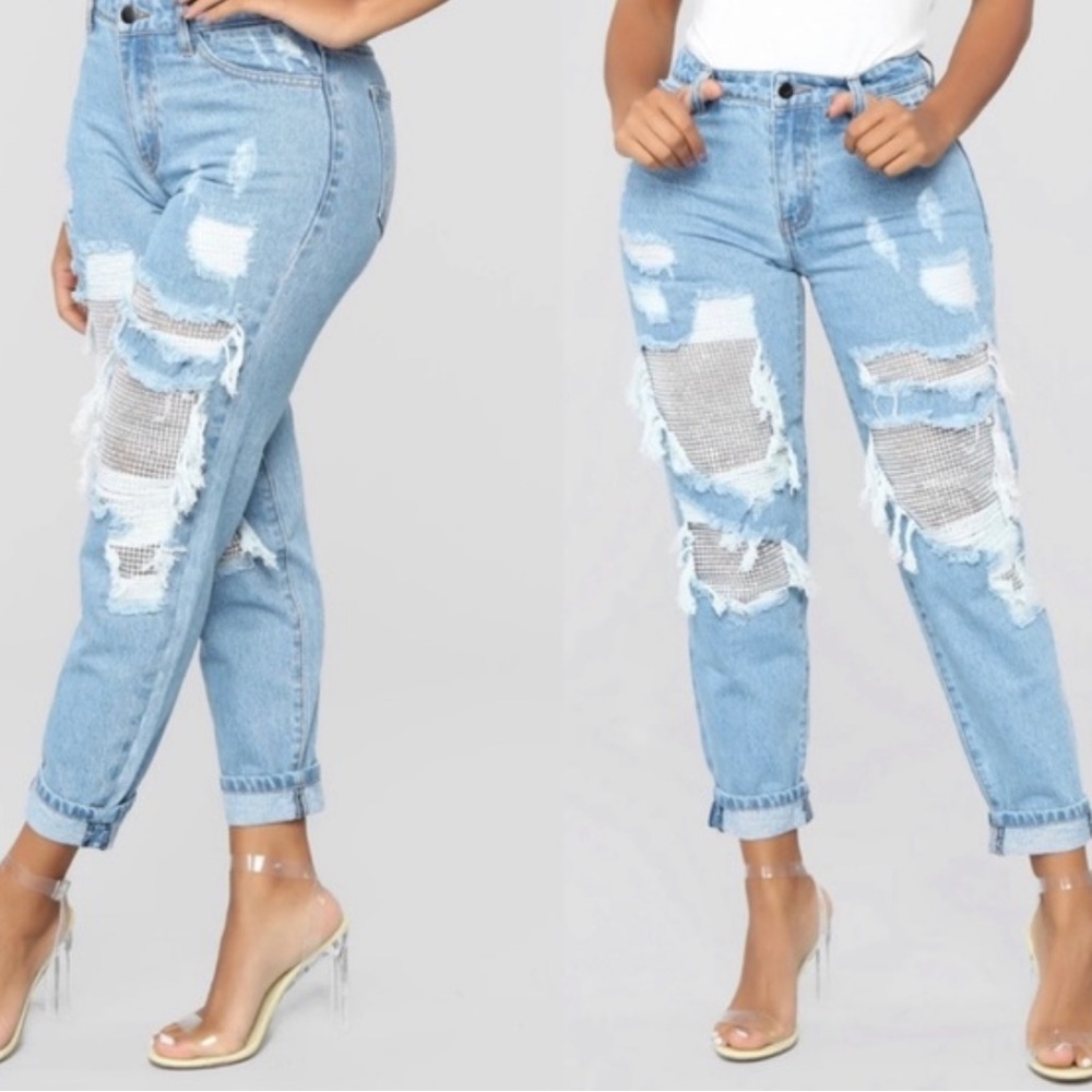 Fashion nova bling jeans size 15